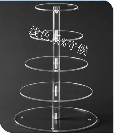 

Wholesale Eco-friendly Cake Display Stand / Plexiglass display holder free shopping/5 Tier Acrylic Cake Stands wedding decoratio