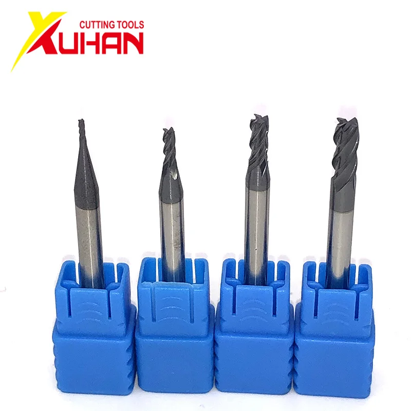 50HRC 4Flutes เครื่องตัดโลหะผสมเคลือบทังสเตนเหล็กเครื่องมือ Cnc Maching EndMill ตัดชุดเครื่องมิลลิ่งเครื่องมือ