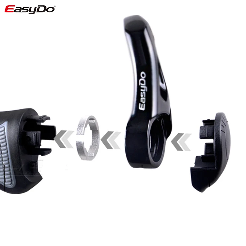 EasyDo Bicycle MTB Handlebar Grips Bar Ends Ergonomic Anti Skid Aluminum Alloy Rubber Grips Bicycle Grips Accessories 1060D