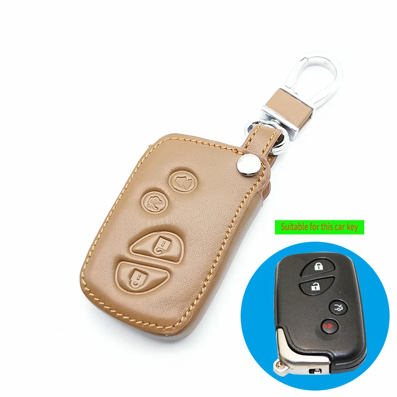 Genuine Leather Key Fob Case Cover For Lexus IS250 ES240 ES350 RX270 RX350 RX300 4 Buttons Remote Control Keyless Holder