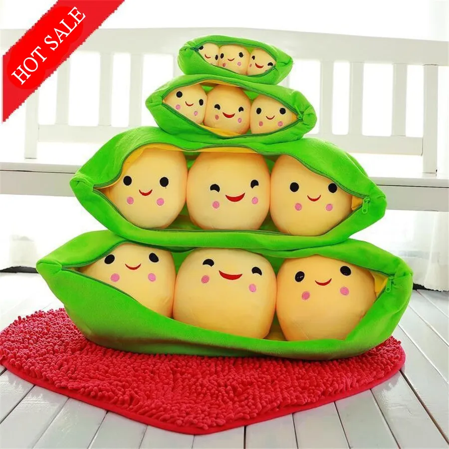 

New Creative Plush Pea Pods Pillow Cartoon Pea Pillow Doll Gift Home Decor Plush Pillow Soft Stuffed Toy Birthday Gift