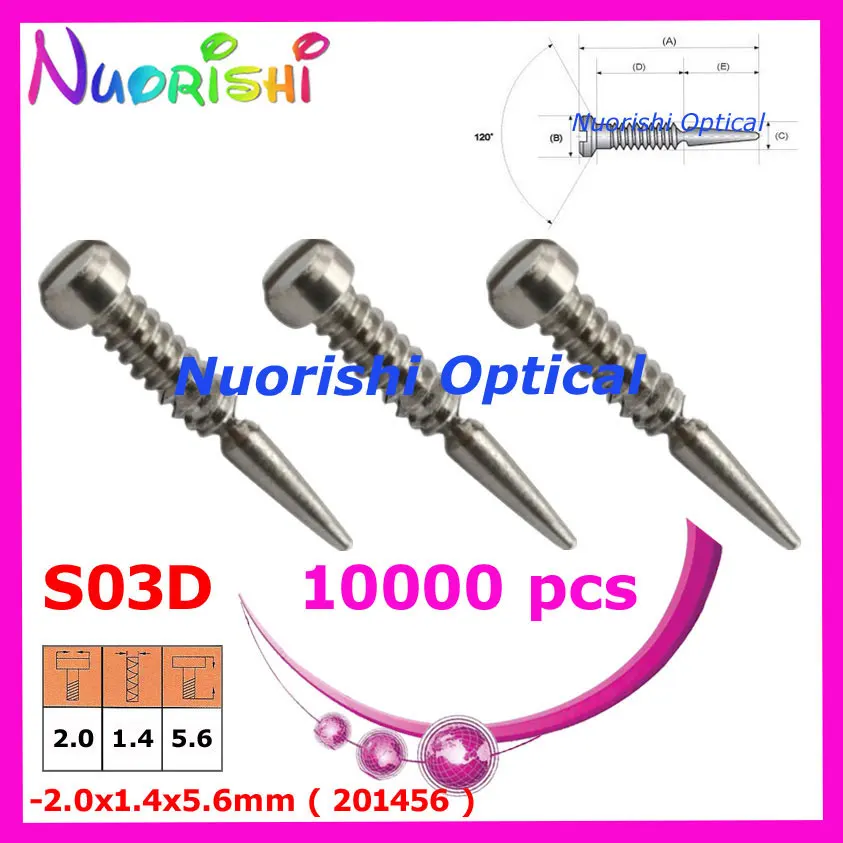 

S03D 2.0x1.4x5.6mm 10000pcs Sunglasses Spectacle Eyewear Glasses Spring Hinge Screws Free Shipping