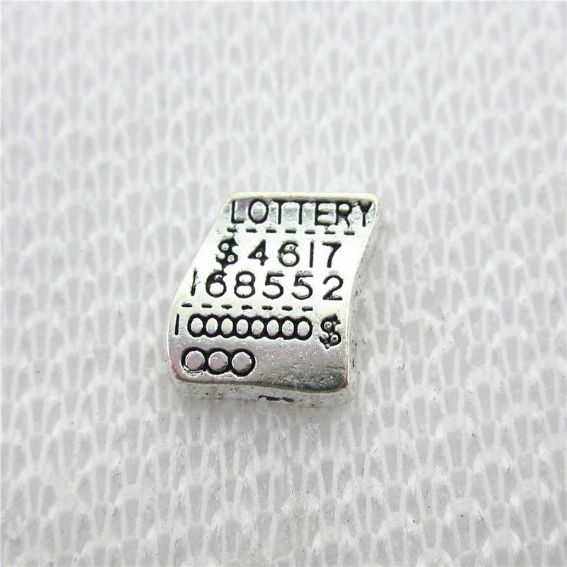 

Wholesale 50pcs/lot Lottery Ticket Floating Charms Living Glass Memory Floating Lockets DIY Jewelry Charms