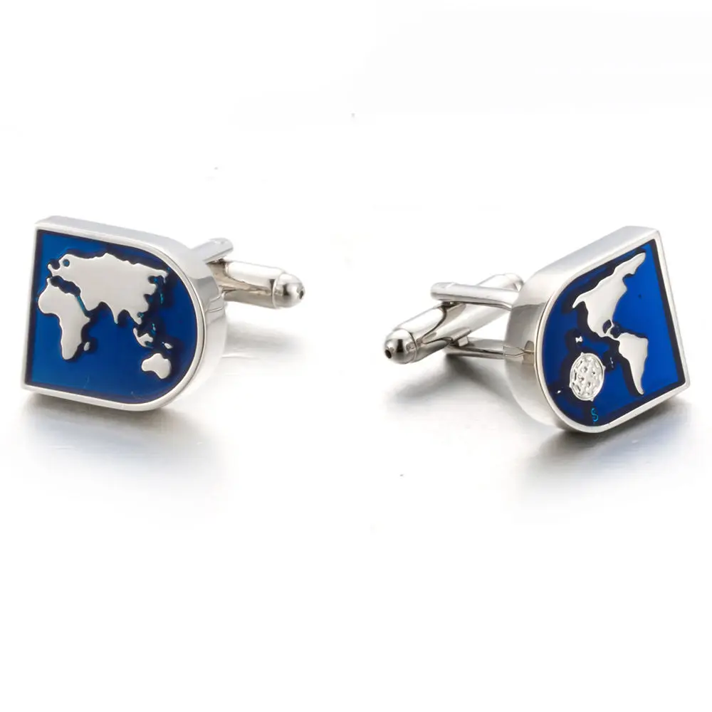 VAGULA French Shirt Cufflinks Brass Gemelos Button Designer Map Cuff links 767