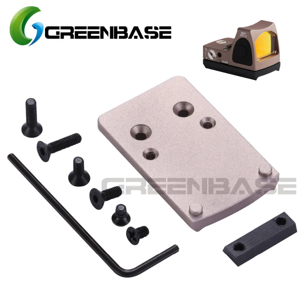 Greenbase RMR Base Mount Fit RMR Red Dot Sight for Real fire Caliber Fits for Glock 17 19 22 Pistol Replace plate adapter