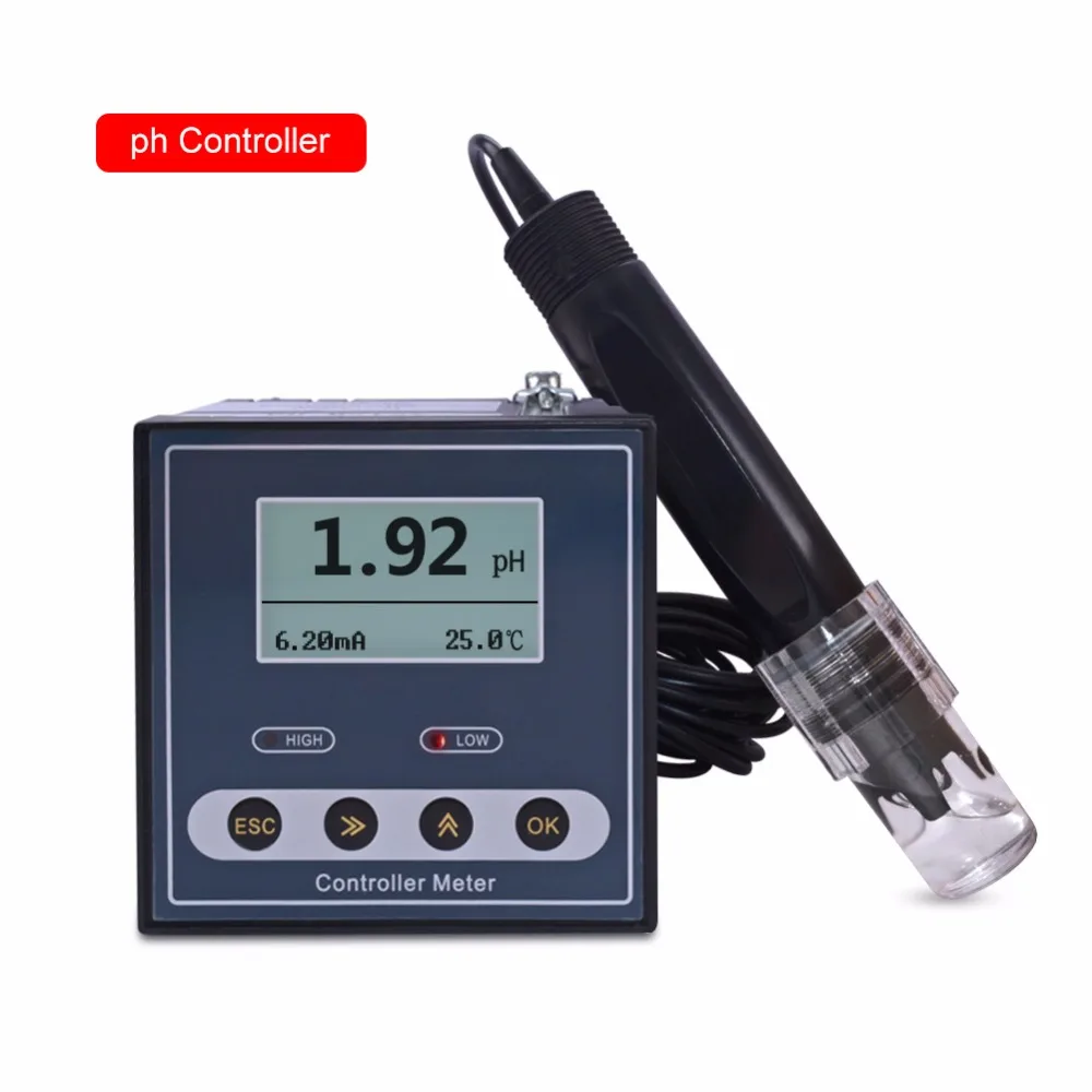 New Online Industrial PH Controller ORP Meter Monitor Digital 0.02pH 1mV Upper Lower Limit Control Alarm pH Tester