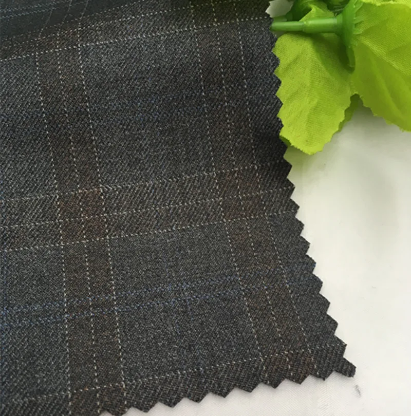 and winter clothing fashion fabric of wool and polyester thickened British Plaid suit fabric suit trousers vest DIY