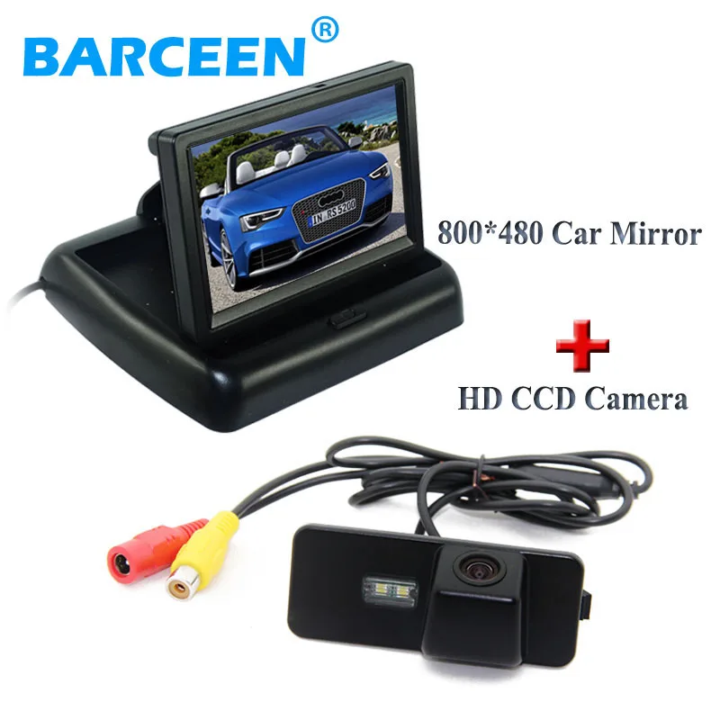 Black plastic shell car rearview camera +4.3