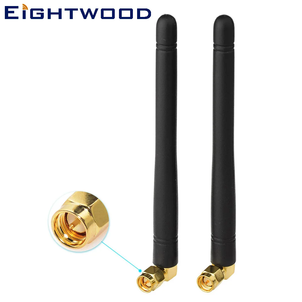 Eightwood 2PCS 868Mhz 2dbi Gummi Omni Directional Antenne Drahtlose Antenne SMA Stecker Stecker für Ham Radio