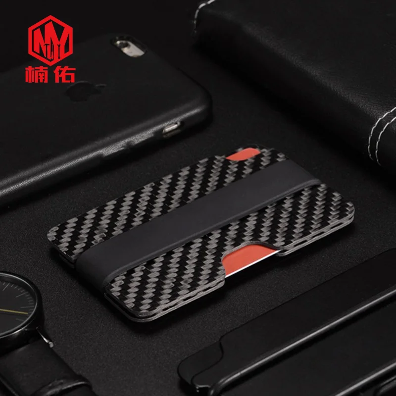 EDC Carbon Fiber Metal Wallet Men's ultra-thin Card Wallet Mini Card Package Male Creative Metal Card Package Easy To Carry