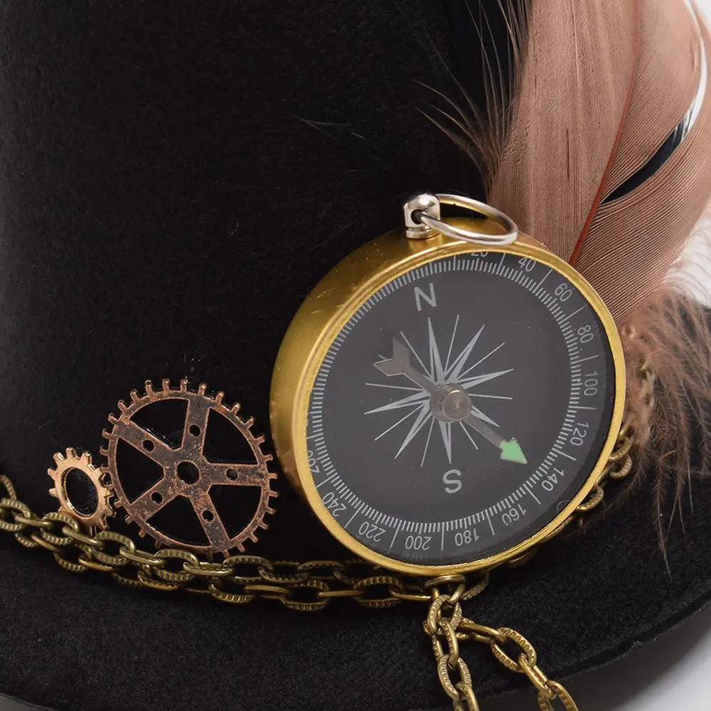 Women\'s Gothic Mini Top Hat Steampunk Gears Victorian Cosplay Costume Feather Hair Clip