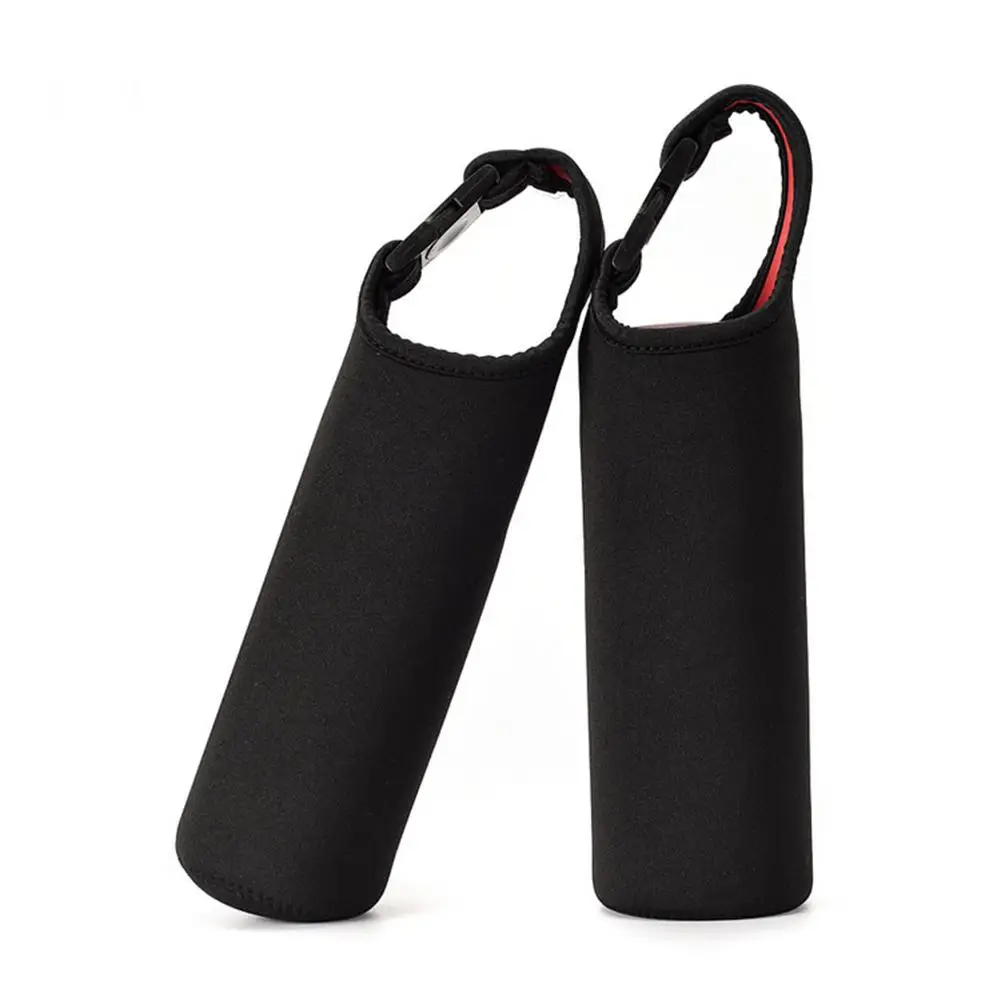 Mounchain 500mL Water Bottle Sleeve Cover Insulated Waterproof Neoprene Bottle Holder Carrier with Buckle Handle Black