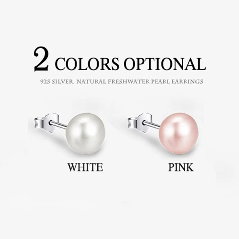 New Cute Girls Tiny Natural Water Peals Earrings For Women Pink Pearl Stud Earings Jewelry Female Wedding Party Gift