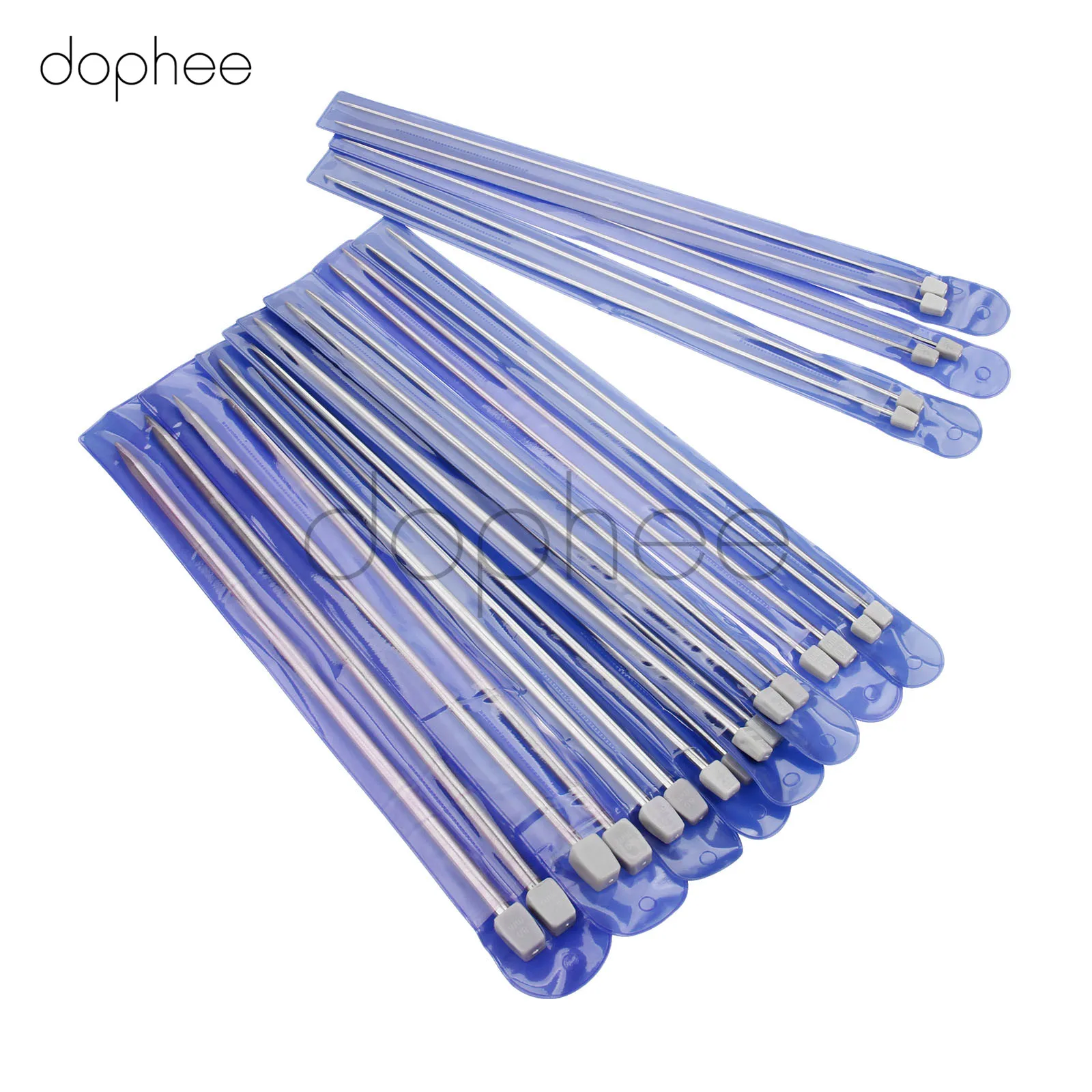 

dophee 11Pairs/set 36cm Stainless Steel Straight Wool Knitting Needles Single Pointed Crochet Hooks DIY Knitting Tools