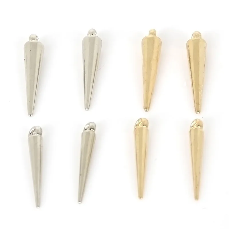 Hot Spike 4x13mm/4x23mm/5x24mm Plated Rhodium/Gold Plastic CCB Charm Pendant for DIY Jewelry Making