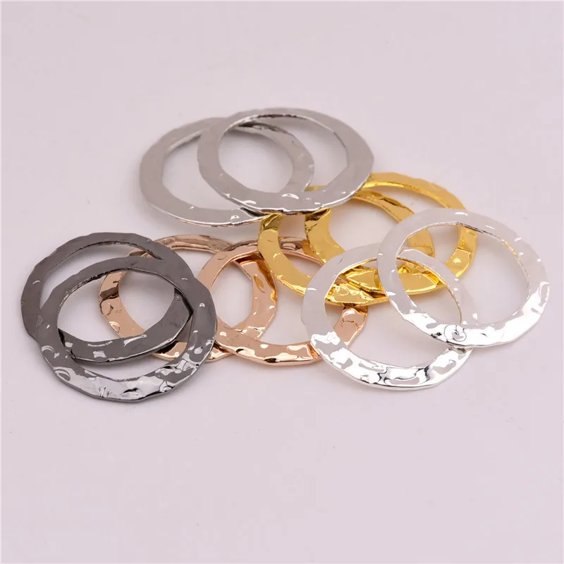 50pcs/lot 16mm No Hole Hollow Circle charms  pendants copper DIY Handmade jewelry accessories charms