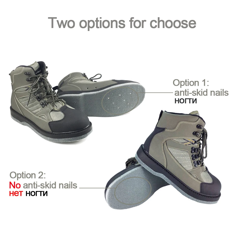 Fly Fishing Shoes Wading Waders Aqua Upstream Hunting Sneakers Nails Felt Sole Boot Breathable Rock Sport No-slip For Fish Pants