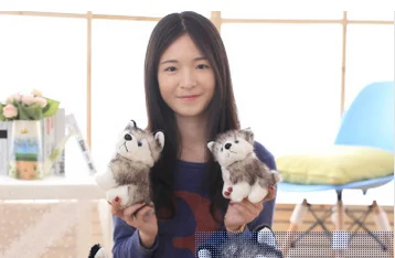 

a pair of small cute plush dog toy creative mini husky dog doll gift about 15cm
