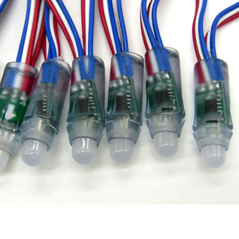 Full Color 12V WS2811 UCS1903 SM16703 12 Mm Rgb Pixel String Led Module Licht Waterdicht IP68 Ronde Vorm 50leds/String Lightbox