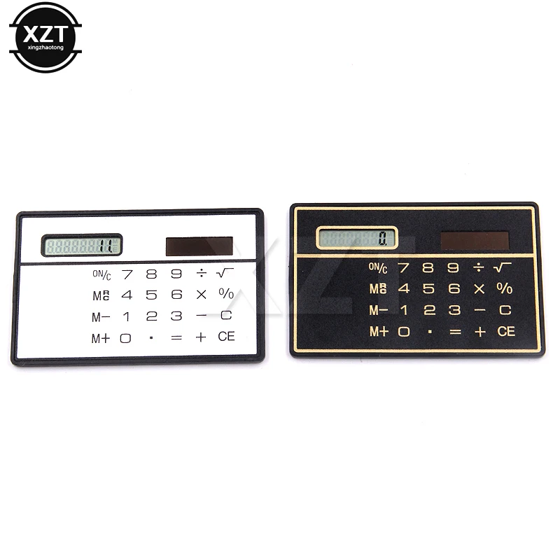 1PCS Mini Slim Credit Card พลังงานแสงอาทิตย์พ็อกเก็ต8หลักเครื่องคิดเลขพลังงานแสงอาทิตย์ Novelty Small Travel แบบพกพาขนาดกะทัดรัด