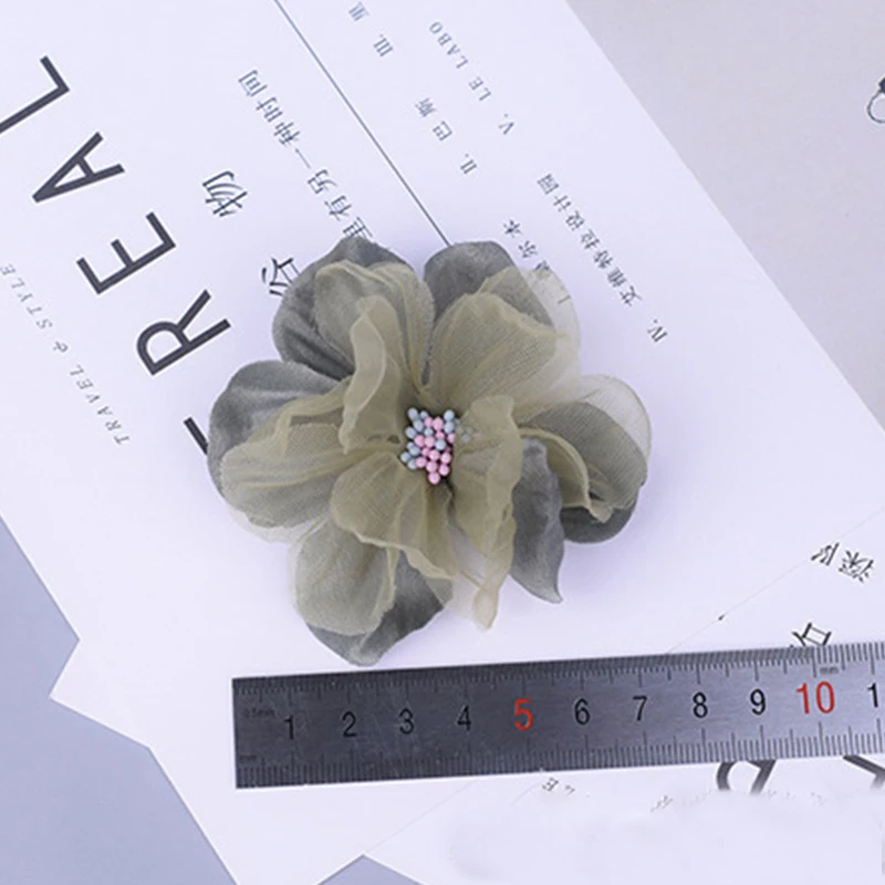 10PCS 8Colors Mini Chiffon Fabric Flower For Wedding Invitation Artificial Flowers For Dress Decoration