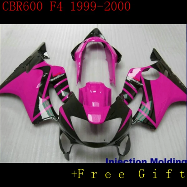 kmInjection mold Fairing kit For HONDA CBR600F4 99 00 CBR600 F4 CBR 600 F4 1999 2000 black purplish red  Fairings set