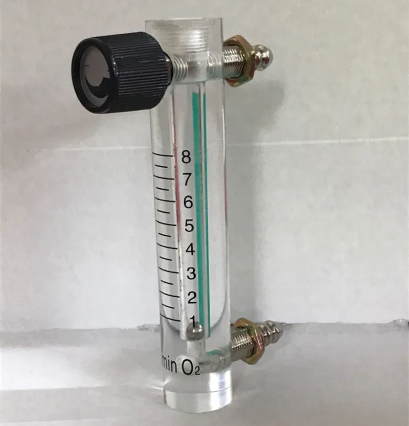 2024 New Acrylic Gas Air Oxygen  Flowmeter Countor Indicator O2 With Valve brass Connector 0.1Mpa 1-8L/Min height 116mm