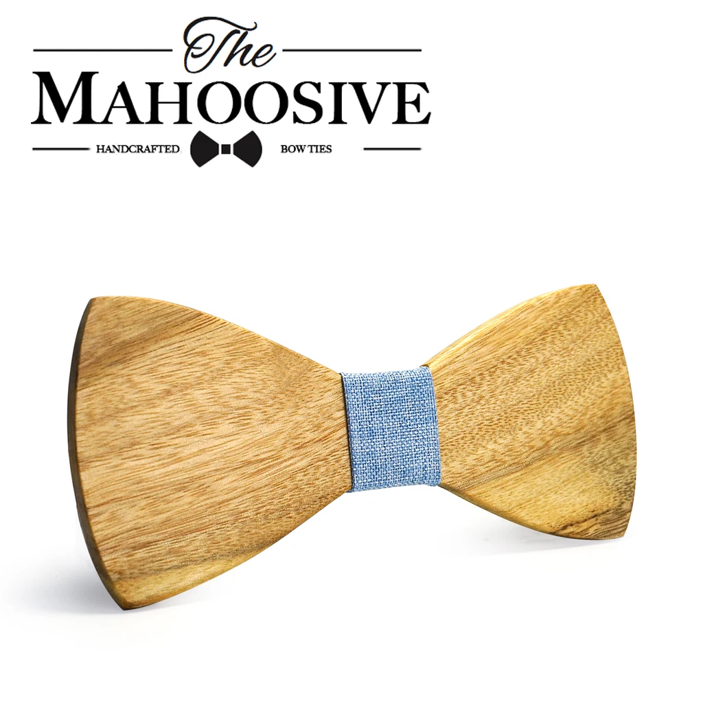 MAHOOSIVE Classic 100% Soild Wooden Mens Ties New Design Neck Ties for Men Formal Business Wedding Party Gravatas