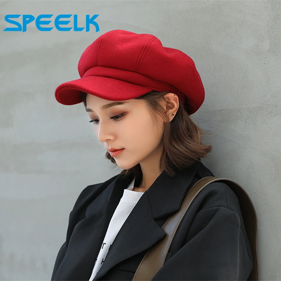 

Brand New Woolen Octagonal Hat Women Autumn Winter New Wool Beret Caps Male Casual Painter Hats Female Solid Color Beret Hat