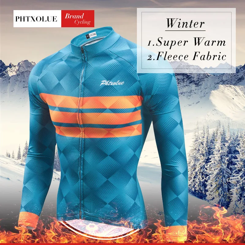 Phtxolue Men Winter Thermal Fleece Cycling Clothing Cycling Sets Bike Kit Cycling Jersey Set Bicycle Jerseys MTB Bicycle Wear