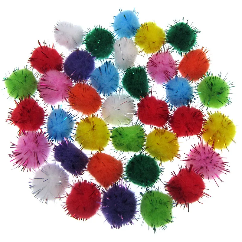 10/15/20/25/30mm Glitter pompoms soft pom poms balls Arts Toys DIY Craft Supplies Sewing Fabric pompoms wedding Home Decoration