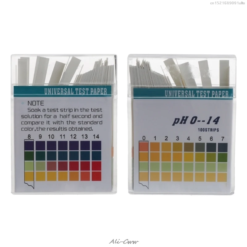 2018 100 Strips 0-14 PH Alkaline Acid Indicator Paper Water Saliva Litmus Testing Kit PH Test Paper