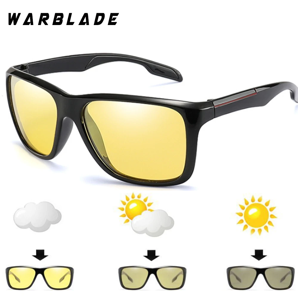 

Quality Day Night Vision Goggles Driver Eyeglasses Polarized Sunglasses Men Yellow Car Driving Glasses Photochromic Outdoors