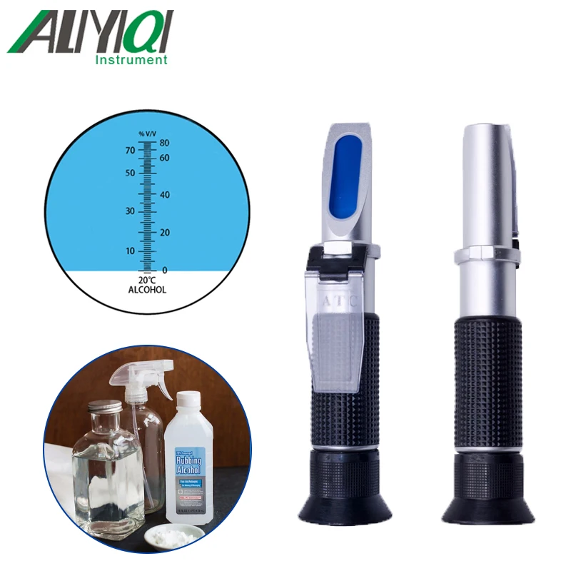 

JH-303 Aluminum Hand Held RefractometerAlcohol Alcoholometer 50~80%V/V Precision 2.5% ATC