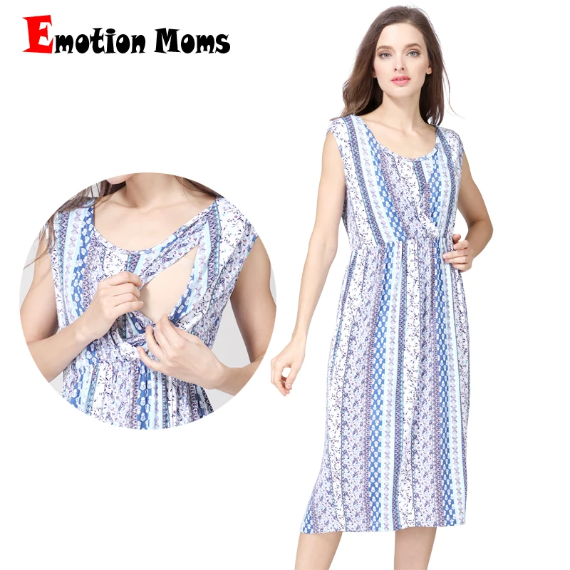 

Summer Maternity Dress Sleeveless Breastfeeding Dresses Causal Lactation Dress Pregnancy Dress for Pregnant Women