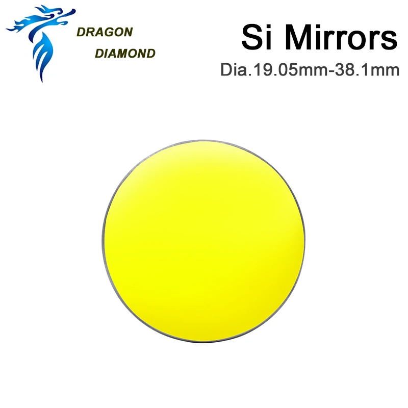 DRAGON DIAMOND 3Pcs Co2 Laser Si Reflective Mirrors For Laser Engraver Gold-Plated Silicon Reflector Lenses Dia.19 20 25 30 38.1