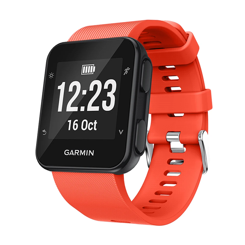 Pulseira de relógio para garmin forerunner 35, correia de silicone para substituição, banda de sílica gel macia para relógio