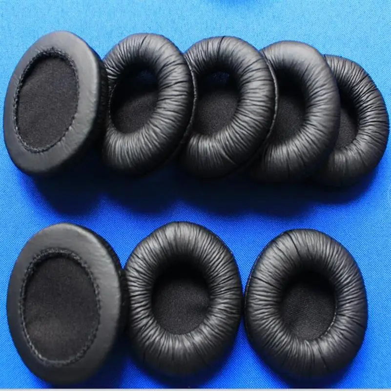 Linhuipad 10 pack 55mm Leather Ear Cushion Ear Pads 5.5cm headset ear foam for Rapoo H1000 PMX60 PC21 PC230 Sony MDR-G62