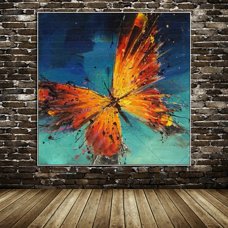 

hand painted Canvas acrylic Oil painting Wall art Picture For Living Room Wall Art butterfly modern oil painting for cafe bar