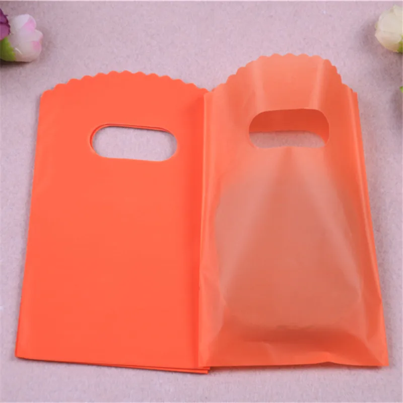 New Design High Quality Wholesale 50pcs/lot 9*15cm Luxury Small Solid Orange Packaging Bags Favor Wedding Gift Pouches