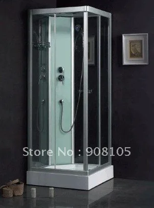 with top shower head/hand shower/shampoo holder/ toughened glass shower enclosures