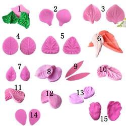 leaf fondant silicone mold 3D flower cooking wedding decoration baking Sugar Craft Molds Leaves DIY Cake mold