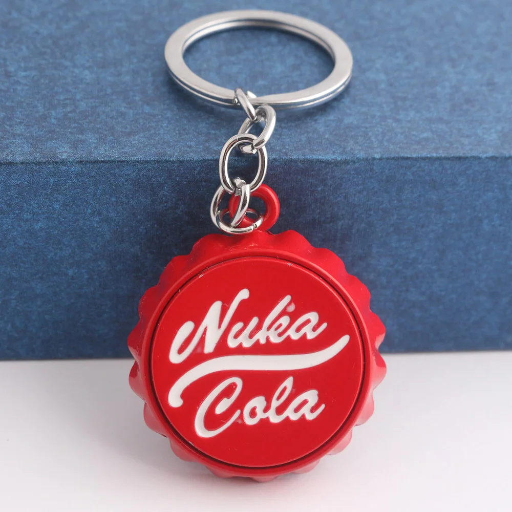 Porte-clés rouge Cola de la série Game pour femmes et hommes, porte-clés de voiture personnalisé, bouchon de bouteille, cadeaux de Noël uniques