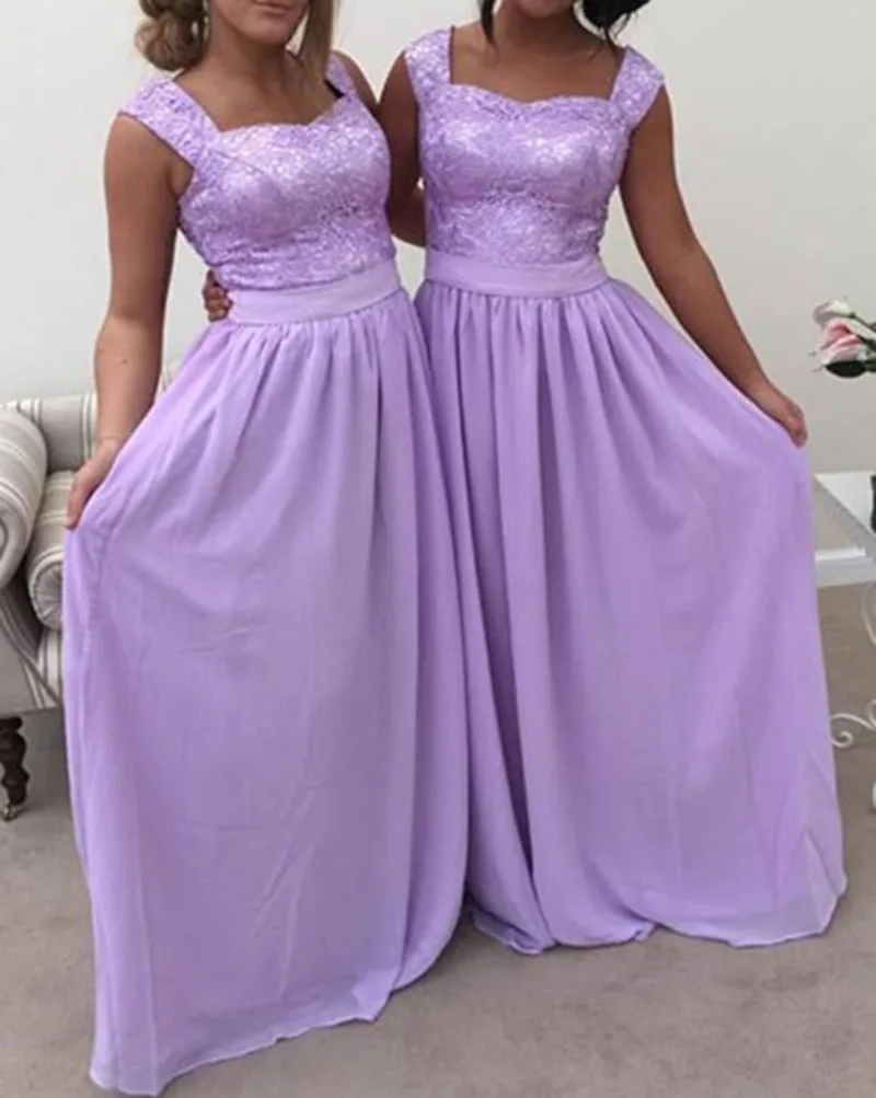 New Arrival Long Bridesmaid Dresses Lace Appliques Chiffon Party Gowns Vestido De Festa De Prom Dress Custom Made