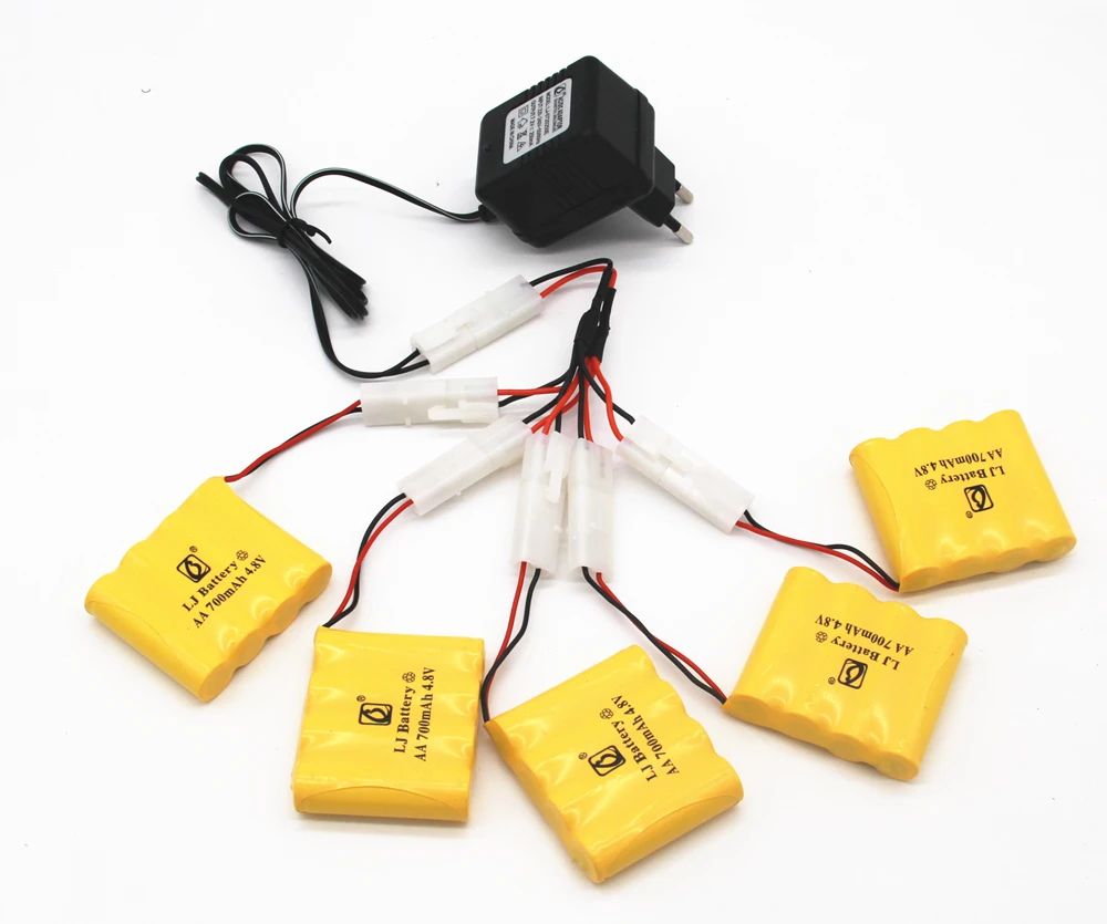 4.8V 700mAh Ni-Cd Battery Tamiya Plug With 5 in 1 Charger For Remote Control Toys Lighting Electric Tool AA Group RC TOYS