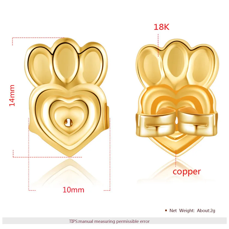 Ms Betti New Fashion Little Bear Earring Lift Backs Support Hypoallergenic Earrings Lifters Fits All Post Earring