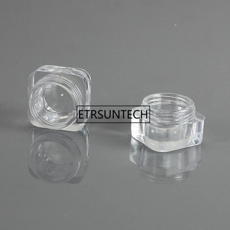 5g cream jars loose powder square sample bottle empty bottles cosmetics packaging containers F1343