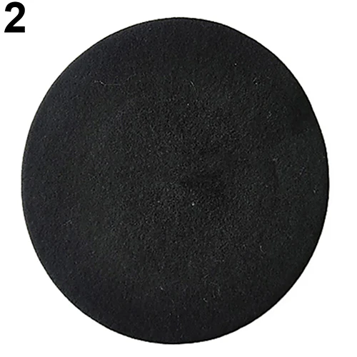 Women Classic Wool Felt Warm French Beret Hat Beanie Pure Color Sweet Mini Cap
