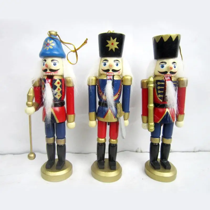 

15cm Free shipping puppets doll toy boutique Nutcracker puppet king soldier painted children Christmas gift 3 pcs/lot HT034