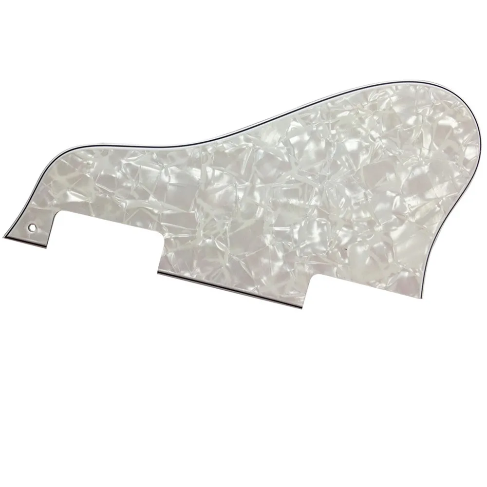 Pleroo Custom Guitar Parts - For ES 335 Jazz Archtop Guitar Pickguard Scratch Plate, 4 Ply White Pearl